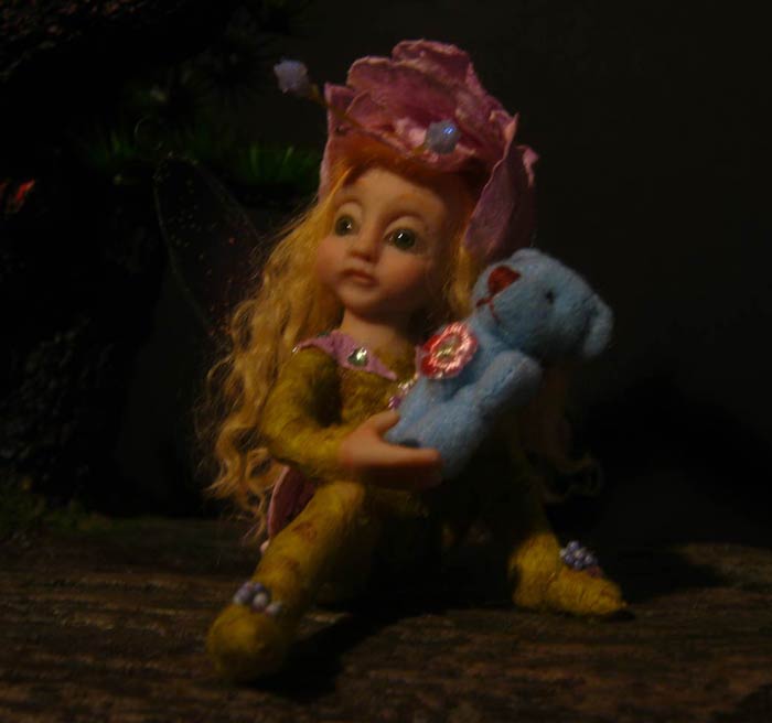 Ooak Baby Fairy Melina and Teddy Bear